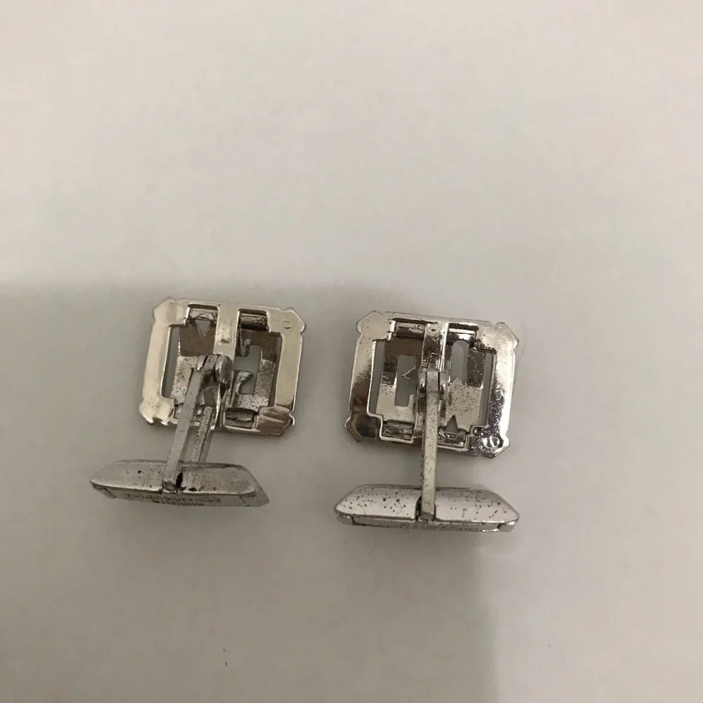 KD Kimler & Daniel Sterling Silver Vintage Cufflinks and Tie Clip Set